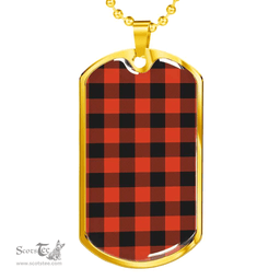Scottish Rob Roy MacGregor Ancient Clan Tartan Dog Tag Necklace - Classic Scottish Plaid Tartan Plaid