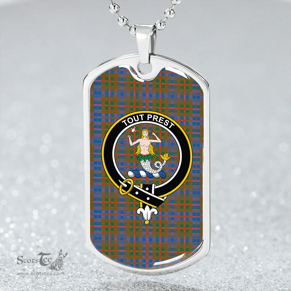 ScottishPlaid Murray Bed Cover Ancient Clan Tartan Dog Tag Necklace - Crest Classic Scottish Plaid Tartan Plaid