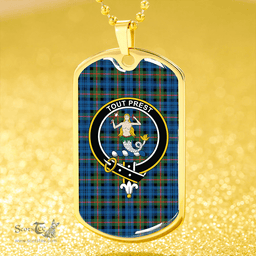 ScottishPlaid Murray Ancient Clan Tartan Dog Tag Necklace - Crest Classic Scottish Plaid Tartan Plaid