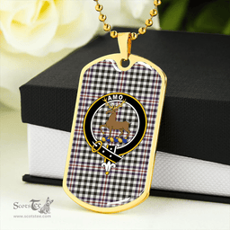 ScottishPlaid Scott (Sir Walter) #2 Weathered Clan Tartan Dog Tag Necklace - Crest Classic Scottish Plaid Tartan Plaid