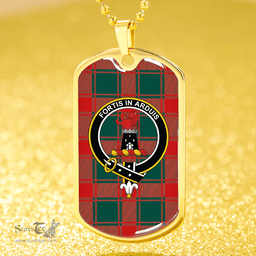 ScottishPlaid Middleton Weathered Clan Tartan Dog Tag Necklace - Crest Classic Scottish Plaid Tartan Plaid