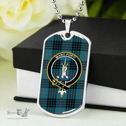 ScottishPlaid MacKay Blue (Vestiarium Scoticum) Ancient Clan Tartan Dog Tag Necklace - Crest Classic Scottish Plaid Tartan Plaid