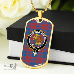 ScottishPlaid MacGregor of Glengyle (Gregor of Deeside) Ancient Clan Tartan Dog Tag Necklace - Crest Classic Scottish Plaid Tartan Plaid