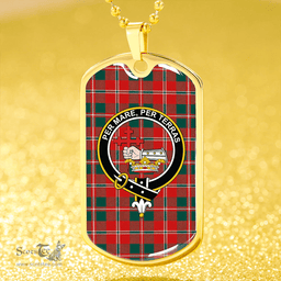 ScottishPlaid MacDonald of Glenaladale (Donald of Glenaladale) 2006 Modern Clan Tartan Dog Tag Necklace - Crest Classic Scottish Plaid Tartan Plaid