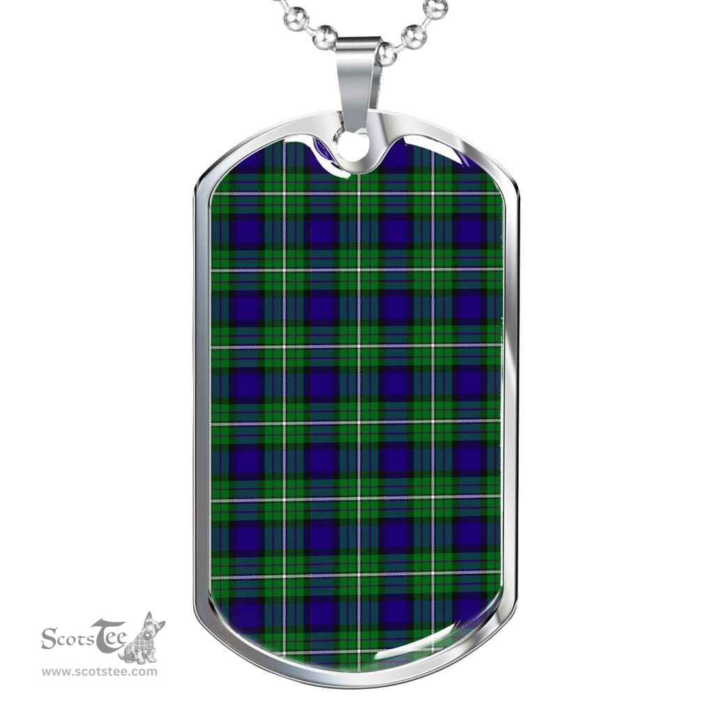 Scottish Alexander Clan Tartan Dog Tag Necklace - Classic Scottish Plaid Tartan Plaid