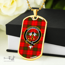ScottishPlaid Maxtone Clan Tartan Dog Tag Necklace - Crest Classic Scottish Plaid Tartan Plaid