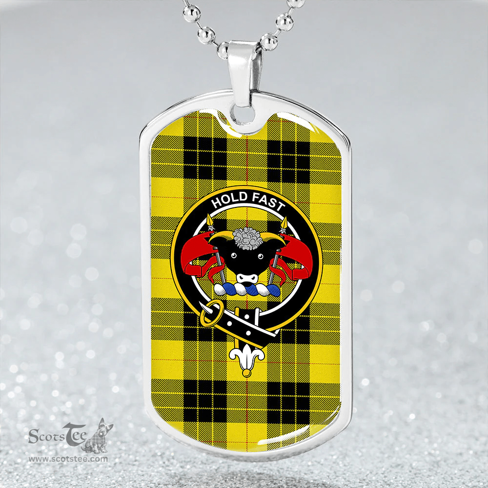 ScottishPlaid MacLeod of Lewis Modern Clan Tartan Dog Tag Necklace - Crest Classic Scottish Plaid Tartan Plaid