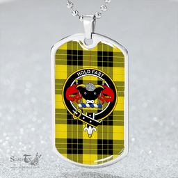 ScottishPlaid MacLeod of Lewis Modern Clan Tartan Dog Tag Necklace - Crest Classic Scottish Plaid Tartan Plaid