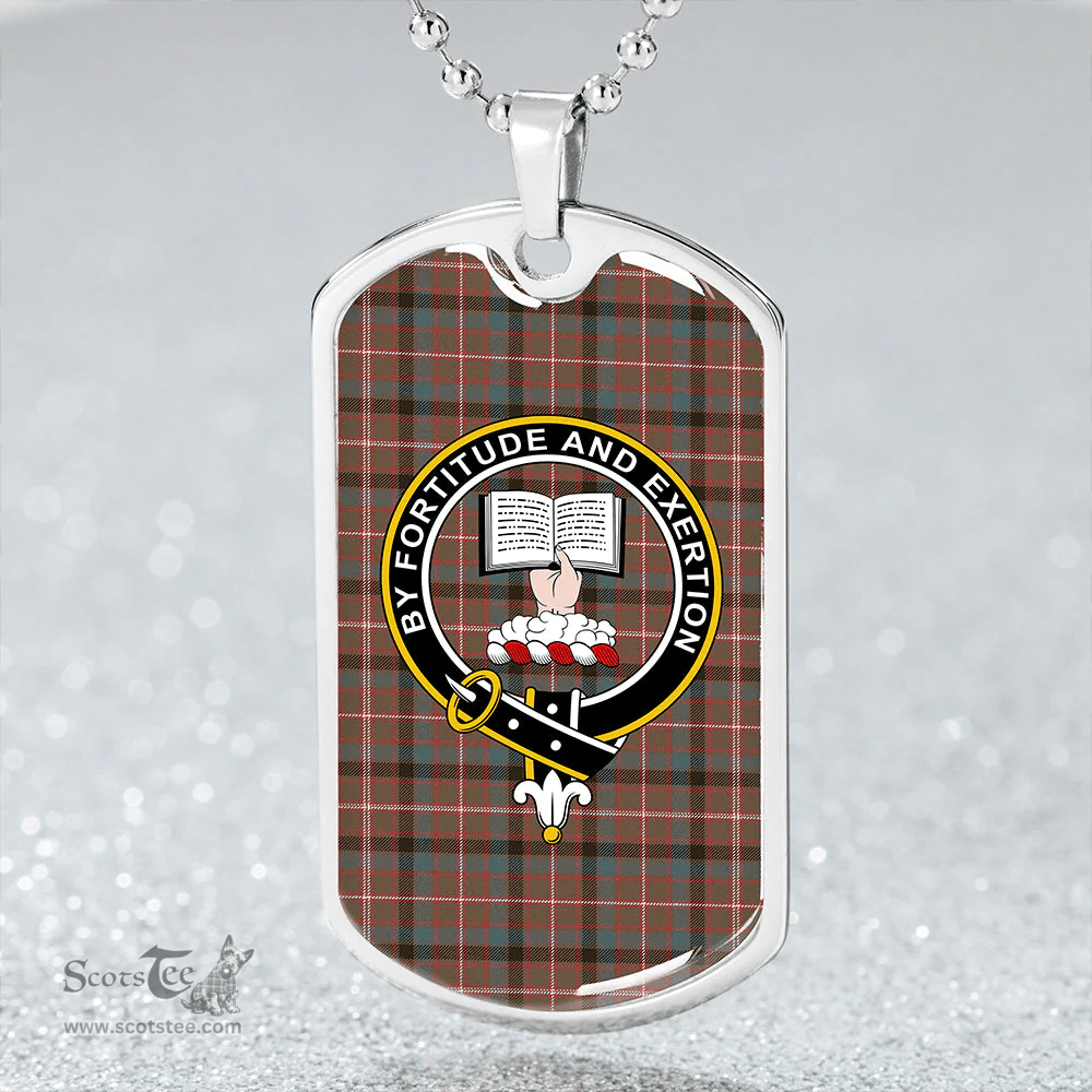 ScottishPlaid Reid Green Weathered Clan Tartan Dog Tag Necklace - Crest Classic Scottish Plaid Tartan Plaid