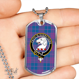 ScottishPlaid Robinson Dress #2 (Robins Dress #2) Ancient Clan Tartan Dog Tag Necklace - Crest Classic Scottish Plaid Tartan Plaid