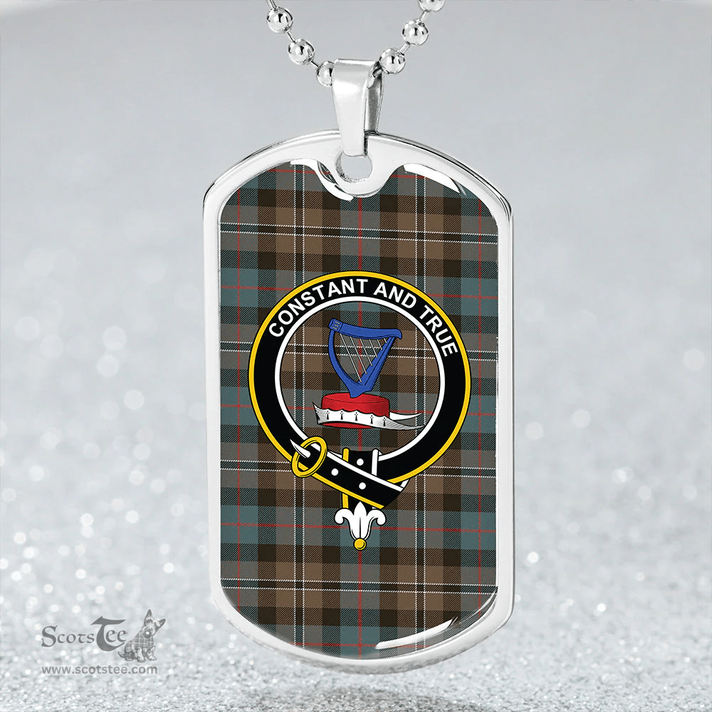 ScottishPlaid Rose Hunting Weathered Clan Tartan Dog Tag Necklace - Crest Classic Scottish Plaid Tartan Plaid