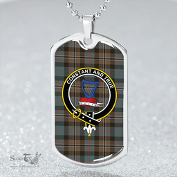 ScottishPlaid Rose Hunting Weathered Clan Tartan Dog Tag Necklace - Crest Classic Scottish Plaid Tartan Plaid