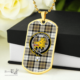 ScottishPlaid MacKellar Dress Ancient Clan Tartan Dog Tag Necklace - Crest Classic Scottish Plaid Tartan Plaid