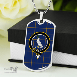 ScottishPlaid Pearson Modern Clan Tartan Dog Tag Necklace - Crest Classic Scottish Plaid Tartan Plaid