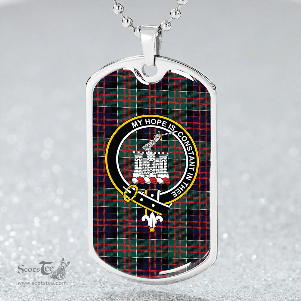 ScottishPlaid MacDonald of Clanranald #2 (MacDonald of Clanranald; #2) Modern Clan Tartan Dog Tag Necklace - Crest Classic Scottish Plaid Tartan Plaid