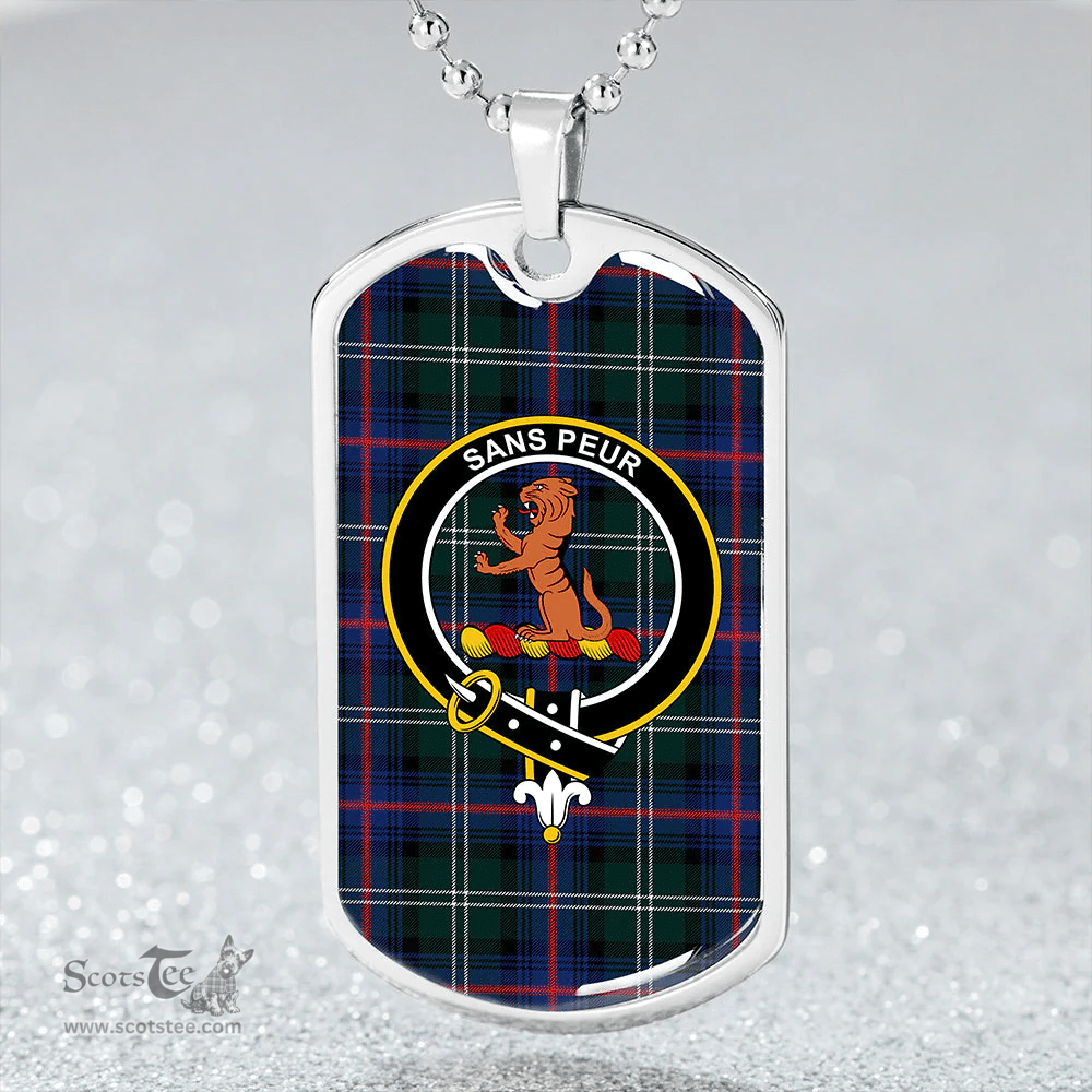 ScottishPlaid Sutherland Modern Clan Tartan Dog Tag Necklace - Crest Classic Scottish Plaid Tartan Plaid