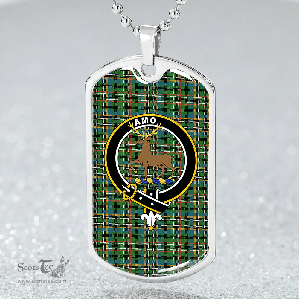 ScottishPlaid Scott Green Ancient Clan Tartan Dog Tag Necklace - Crest Classic Scottish Plaid Tartan Plaid