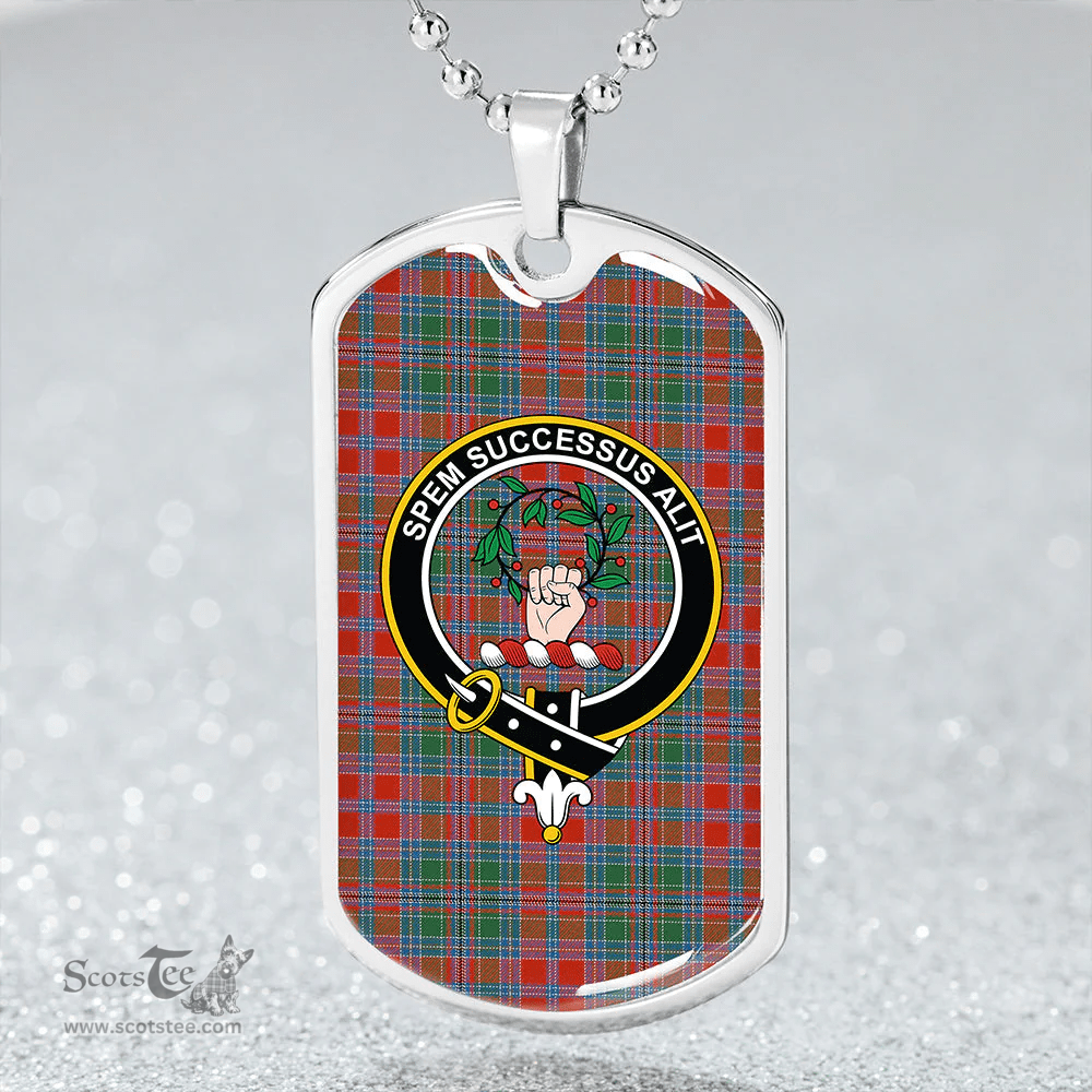 ScottishPlaid Ross Wedding Dress Ancient Clan Tartan Dog Tag Necklace - Crest Classic Scottish Plaid Tartan Plaid