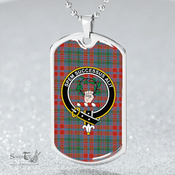 ScottishPlaid Ross Wedding Dress Ancient Clan Tartan Dog Tag Necklace - Crest Classic Scottish Plaid Tartan Plaid