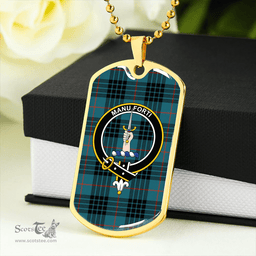 ScottishPlaid MacKay Blue (Vestiarium Scoticum) Ancient Clan Tartan Dog Tag Necklace - Crest Classic Scottish Plaid Tartan Plaid
