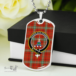 ScottishPlaid Morrison Ancient Clan Tartan Dog Tag Necklace - Crest Classic Scottish Plaid Tartan Plaid