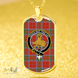 ScottishPlaid MacGillivray Ancient Clan Tartan Dog Tag Necklace - Crest Classic Scottish Plaid Tartan Plaid