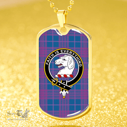 ScottishPlaid Robinson Dress #2 (Robins Dress #2) Ancient Clan Tartan Dog Tag Necklace - Crest Classic Scottish Plaid Tartan Plaid