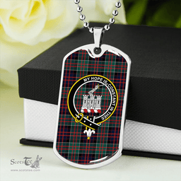 ScottishPlaid MacDonald of Clanranald #2 (Donald of Clanranald; #2) Modern Clan Tartan Dog Tag Necklace - Crest Classic Scottish Plaid Tartan Plaid