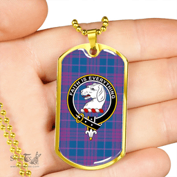 ScottishPlaid Robinson Dress #2 (Robins Dress #2) Ancient Clan Tartan Dog Tag Necklace - Crest Classic Scottish Plaid Tartan Plaid