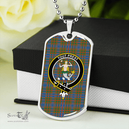 ScottishPlaid Murray Bed Cover Ancient Clan Tartan Dog Tag Necklace - Crest Classic Scottish Plaid Tartan Plaid