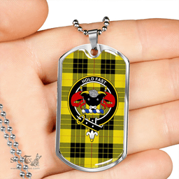ScottishPlaid MacLeod of Lewis Modern Clan Tartan Dog Tag Necklace - Crest Classic Scottish Plaid Tartan Plaid