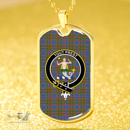 ScottishPlaid Murray Bed Cover Ancient Clan Tartan Dog Tag Necklace - Crest Classic Scottish Plaid Tartan Plaid