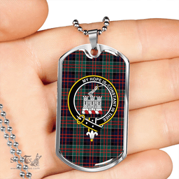 ScottishPlaid MacDonald of Clanranald #2 (MacDonald of Clanranald; #2) Modern Clan Tartan Dog Tag Necklace - Crest Classic Scottish Plaid Tartan Plaid