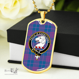 ScottishPlaid Robinson Dress #2 (Robins Dress #2) Ancient Clan Tartan Dog Tag Necklace - Crest Classic Scottish Plaid Tartan Plaid