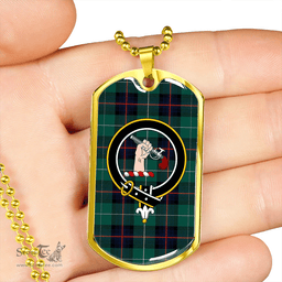 ScottishPlaid Semple Modern Clan Tartan Dog Tag Necklace - Crest Classic Scottish Plaid Tartan Plaid