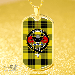 ScottishPlaid MacLeod of Lewis Modern Clan Tartan Dog Tag Necklace - Crest Classic Scottish Plaid Tartan Plaid
