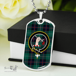 ScottishPlaid Semple Modern Clan Tartan Dog Tag Necklace - Crest Classic Scottish Plaid Tartan Plaid