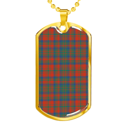 Scottish Matheson Ancient Clan Tartan Dog Tag Necklace - Classic Scottish Plaid Tartan Plaid