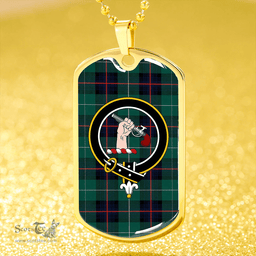 ScottishPlaid Semple Modern Clan Tartan Dog Tag Necklace - Crest Classic Scottish Plaid Tartan Plaid