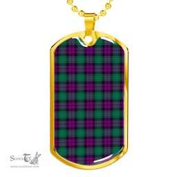Scottish MacArthur - Milton Clan Tartan Dog Tag Necklace - Classic Scottish Plaid Tartan Plaid