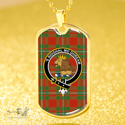 ScottishPlaid MacGregor (Gregor) Ancient Clan Tartan Dog Tag Necklace - Crest Classic Scottish Plaid Tartan Plaid