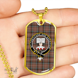 ScottishPlaid Reid Green Weathered Clan Tartan Dog Tag Necklace - Crest Classic Scottish Plaid Tartan Plaid