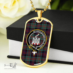 ScottishPlaid MacDonald of Clanranald #2 (MacDonald of Clanranald; #2) Modern Clan Tartan Dog Tag Necklace - Crest Classic Scottish Plaid Tartan Plaid
