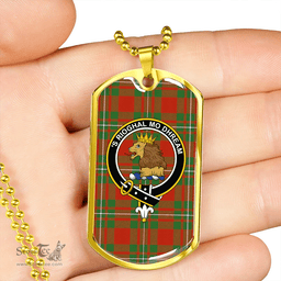 ScottishPlaid MacGregor (Gregor) Ancient Clan Tartan Dog Tag Necklace - Crest Classic Scottish Plaid Tartan Plaid