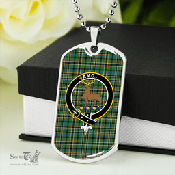 ScottishPlaid Scott Green Ancient Clan Tartan Dog Tag Necklace - Crest Classic Scottish Plaid Tartan Plaid