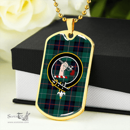 ScottishPlaid Semple Modern Clan Tartan Dog Tag Necklace - Crest Classic Scottish Plaid Tartan Plaid