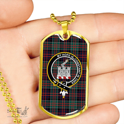 ScottishPlaid MacDonald of Clanranald #2 (MacDonald of Clanranald; #2) Modern Clan Tartan Dog Tag Necklace - Crest Classic Scottish Plaid Tartan Plaid