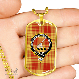 ScottishPlaid MacMillan Dress Ancient Clan Tartan Dog Tag Necklace - Crest Classic Scottish Plaid Tartan Plaid