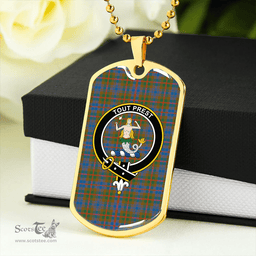 ScottishPlaid Murray Bed Cover Ancient Clan Tartan Dog Tag Necklace - Crest Classic Scottish Plaid Tartan Plaid
