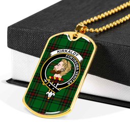 Scottish Kirkaldy Clan Tartan Dog Tag Necklace - Crest Classic Scottish Plaid Tartan Plaid
